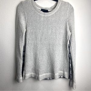 Sanctuary Flannel/Sweater Combo Ivory Gray Long Sleeve Womens Size‎ Medium